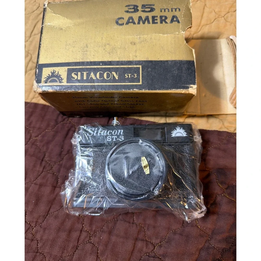 Sitacon ST-3 35mm Viewfinder Film Camera Vintage Black with Box Hot Shoe Taiwan